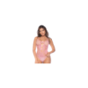 Body en résille rose et menottes 